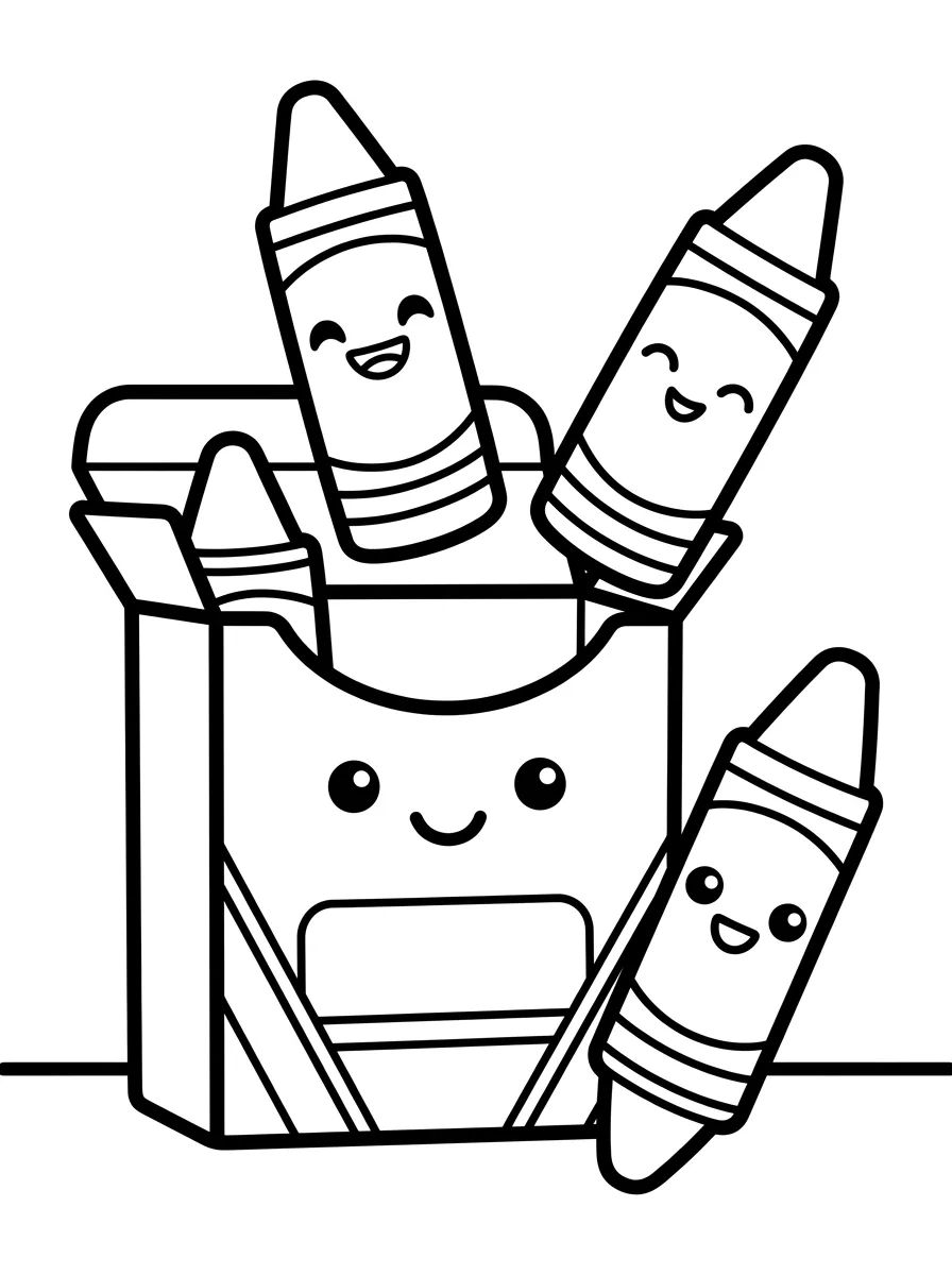 Caixa de Giz de Cera Sorridente para colorir Desenho de Caixa de Giz de Cera Sorridente para colorir e imprimir grátis