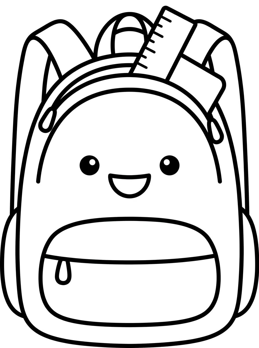 Mochila Escolar Fofinha para colorir Desenho de Mochila Escolar Fofinha para colorir e imprimir grátis