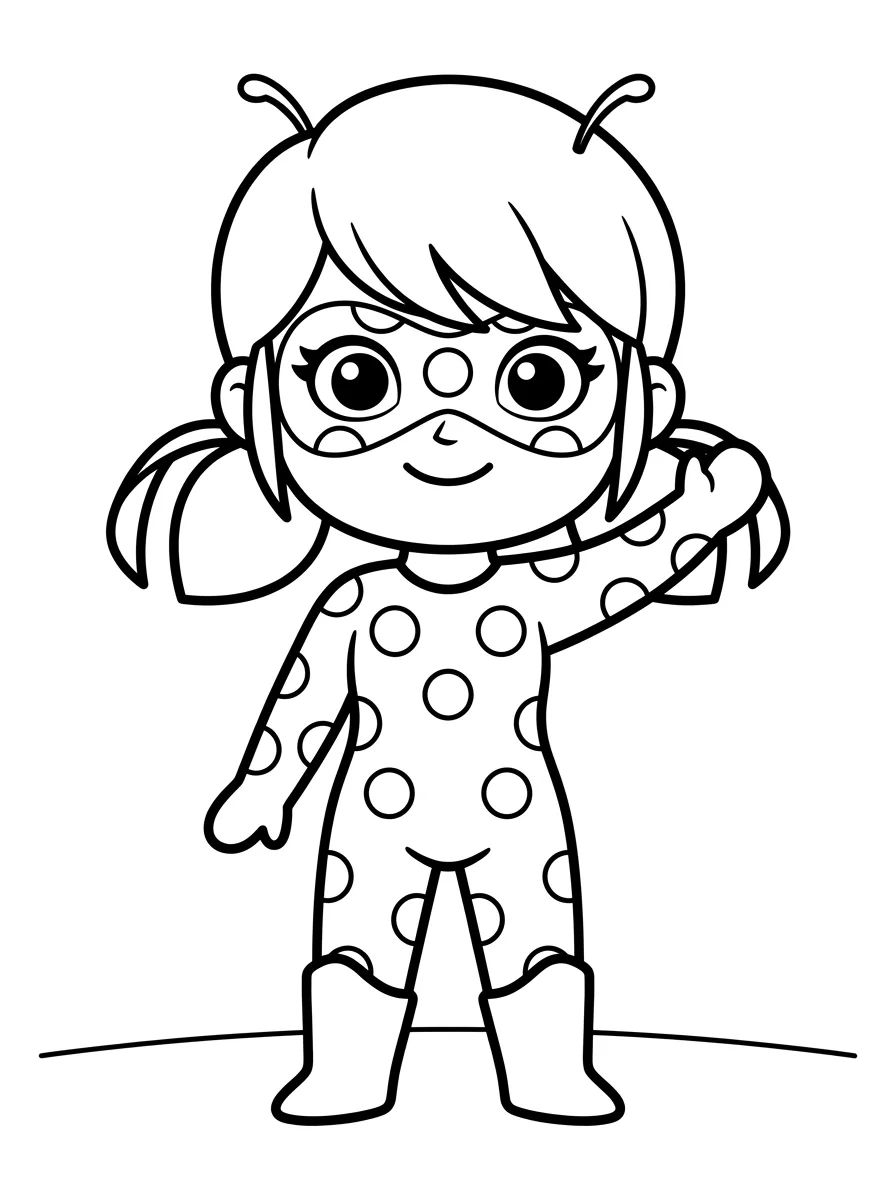 Ladybug Chibi Sorrindo para colorir Desenho de Ladybug Chibi Sorrindo para colorir e imprimir grátis