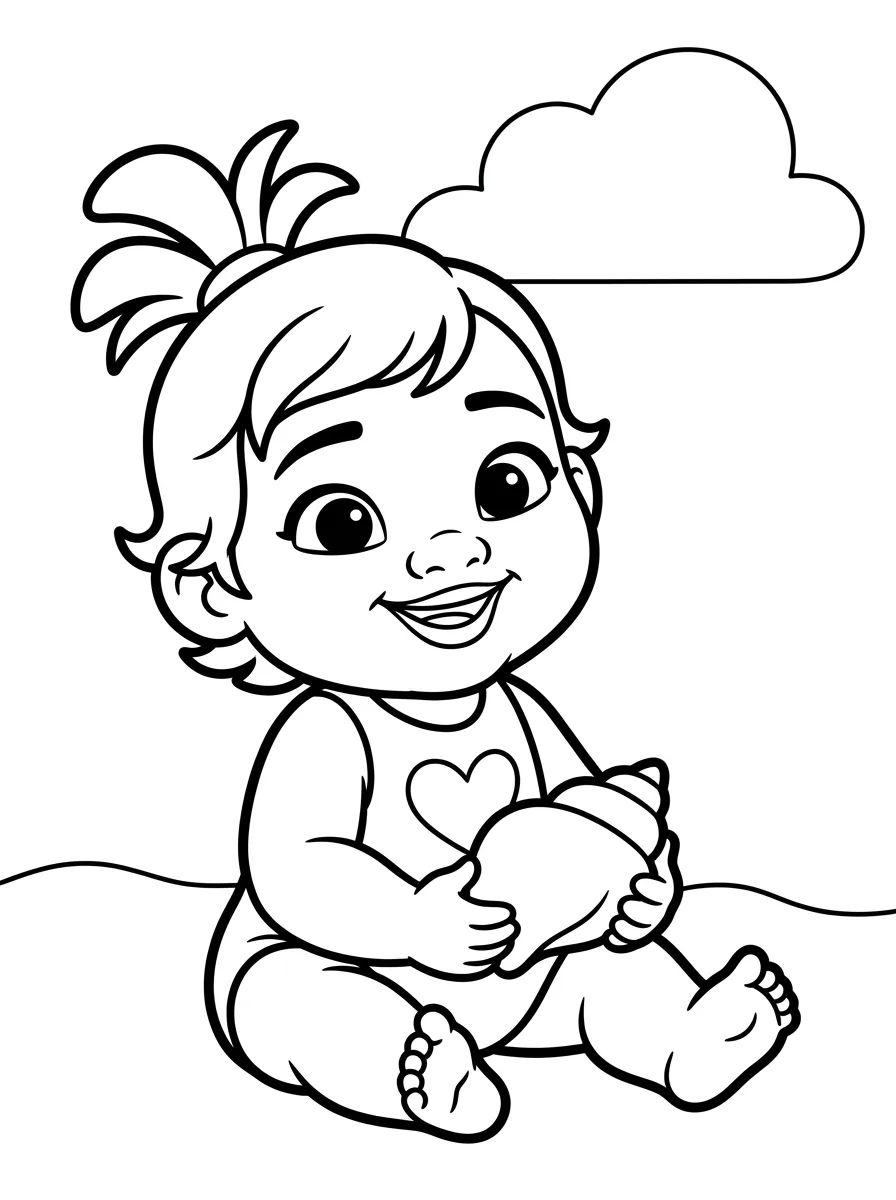 Capa da coleção Moana Bebê para Colorir