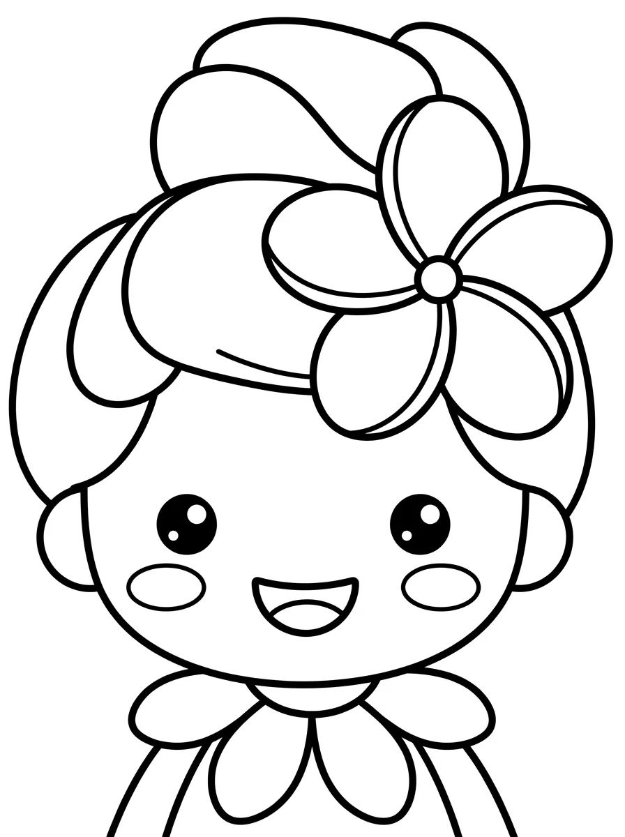 Baby Moana with a Flower in Her Hair para colorir Desenho de Baby Moana with a Flower in Her Hair para colorir e imprimir grátis