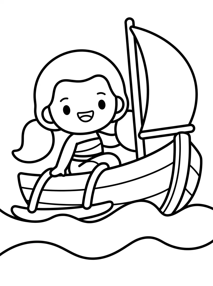 Coleção de desenhos para colorir: Moana at Sea Coloring Pages