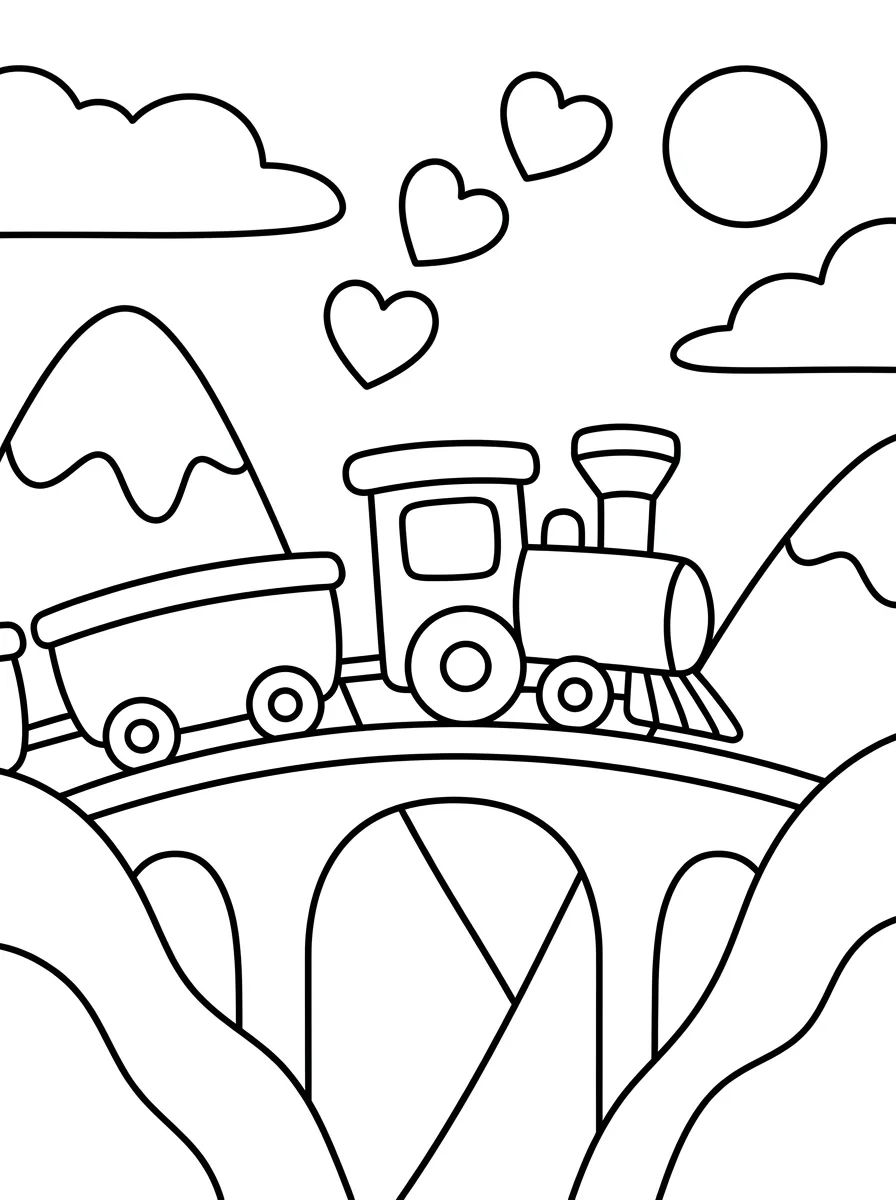 Trem das Montanhas para colorir Desenho de Trem das Montanhas para colorir e imprimir grátis
