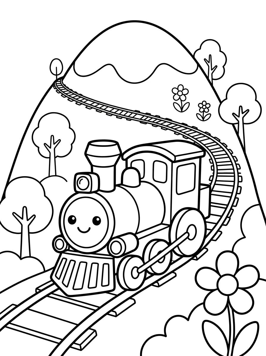 Trenzinho na Montanha Mágica para colorir Desenho de Trenzinho na Montanha Mágica para colorir e imprimir grátis