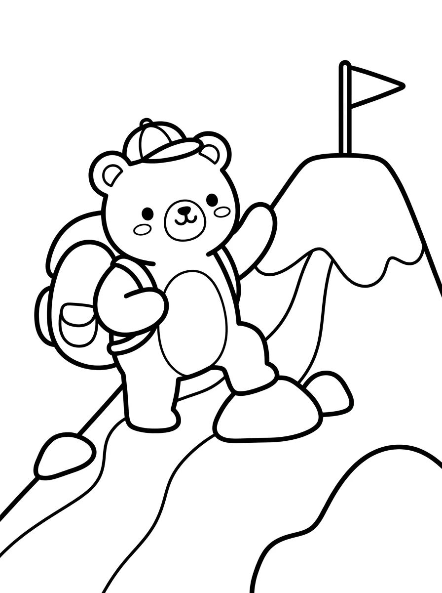Ursinho Escalador na Montanha para colorir Desenho de Ursinho Escalador na Montanha para colorir e imprimir grátis