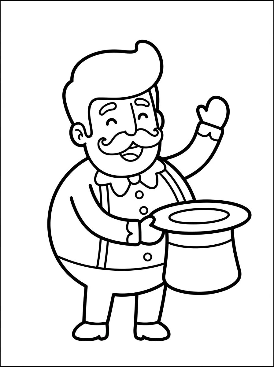Bita com Cartola Mágica para colorir Desenho de Bita com Cartola Mágica para colorir e imprimir grátis