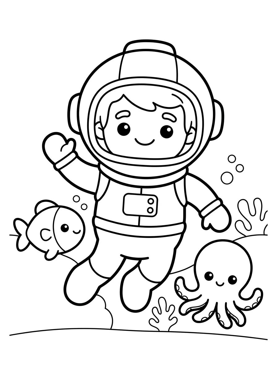 Bita e os Animais do Fundo do Mar para colorir Desenho de Bita e os Animais do Fundo do Mar para colorir e imprimir grátis