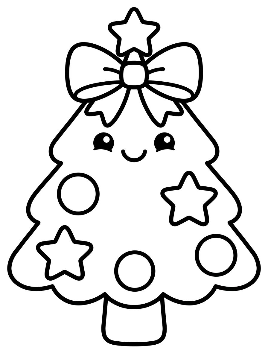 Árvore de Natal Fofinha para colorir Desenho de Árvore de Natal Fofinha para colorir e imprimir grátis