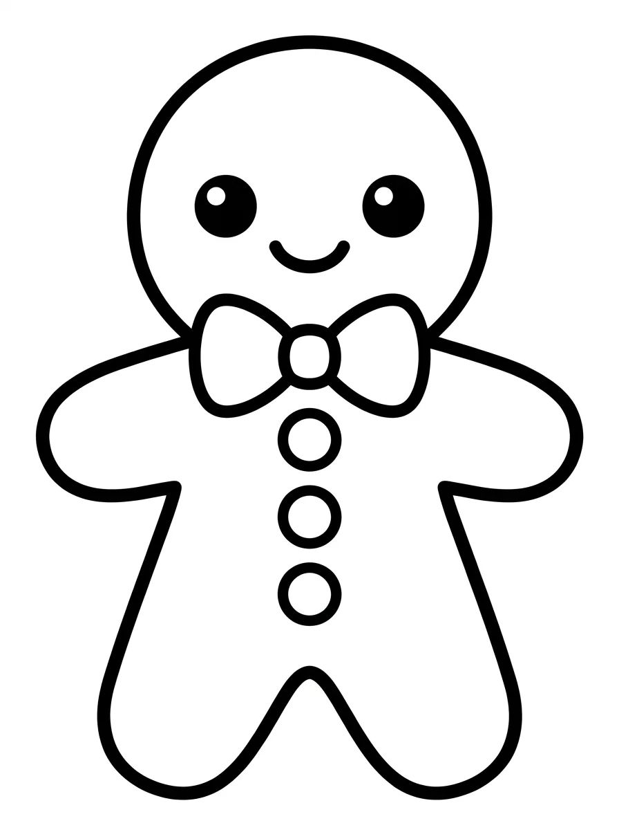 Biscoito de Gengibre Kawaii para colorir Desenho de Biscoito de Gengibre Kawaii para colorir e imprimir grátis