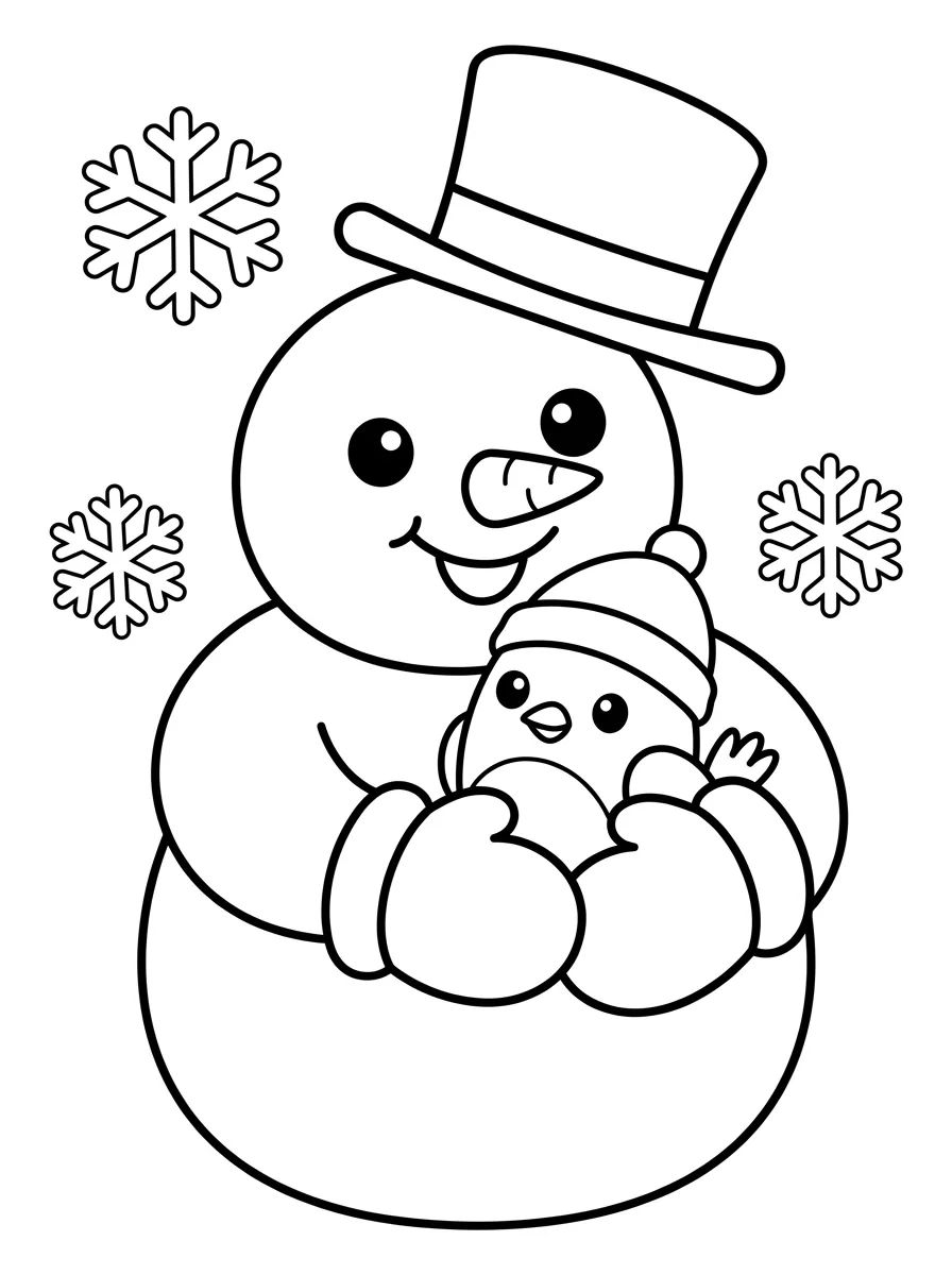 Boneco de Neve Alegre para colorir Desenho de Boneco de Neve Alegre para colorir e imprimir grátis