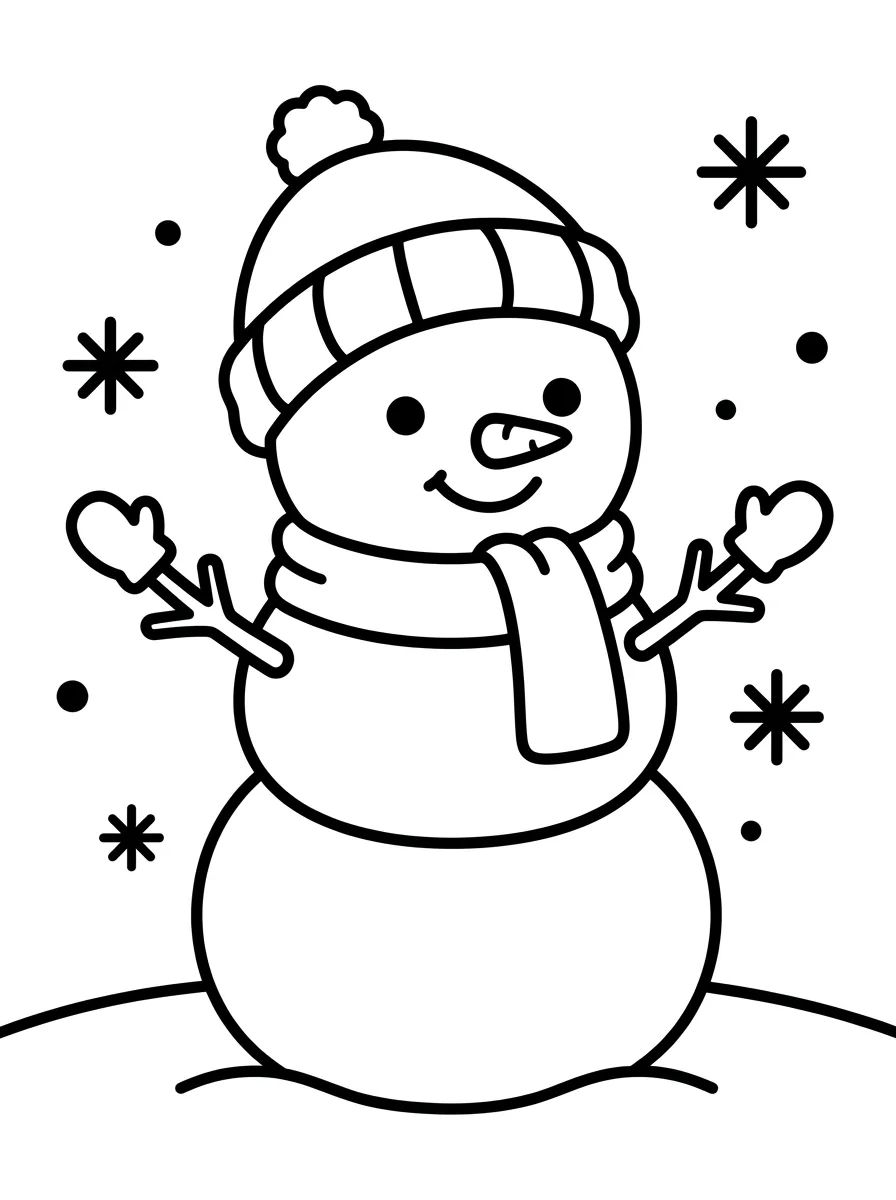 Boneco de Neve Fofinho para colorir Desenho de Boneco de Neve Fofinho para colorir e imprimir grátis