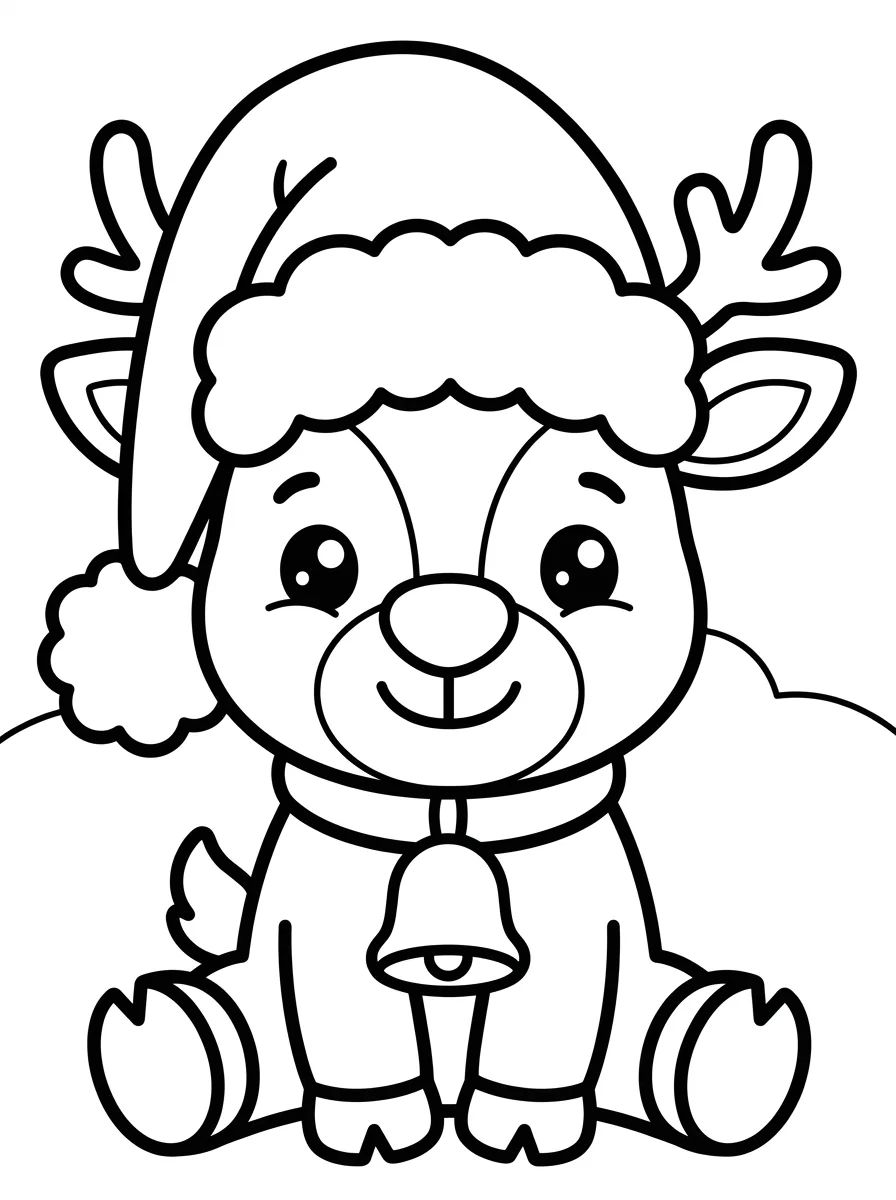 Rena de Natal Fofa para colorir Desenho de Rena de Natal Fofa para colorir e imprimir grátis