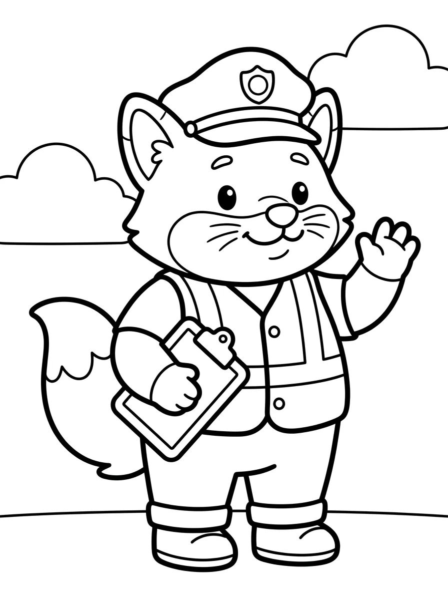 Nick Wilde de Guarda de Trânsito para colorir Desenho de Nick Wilde de Guarda de Trânsito para colorir e imprimir grátis