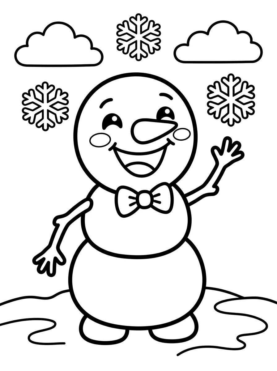 Olaf Acenando Feliz para colorir Desenho de Olaf Acenando Feliz para colorir e imprimir grátis