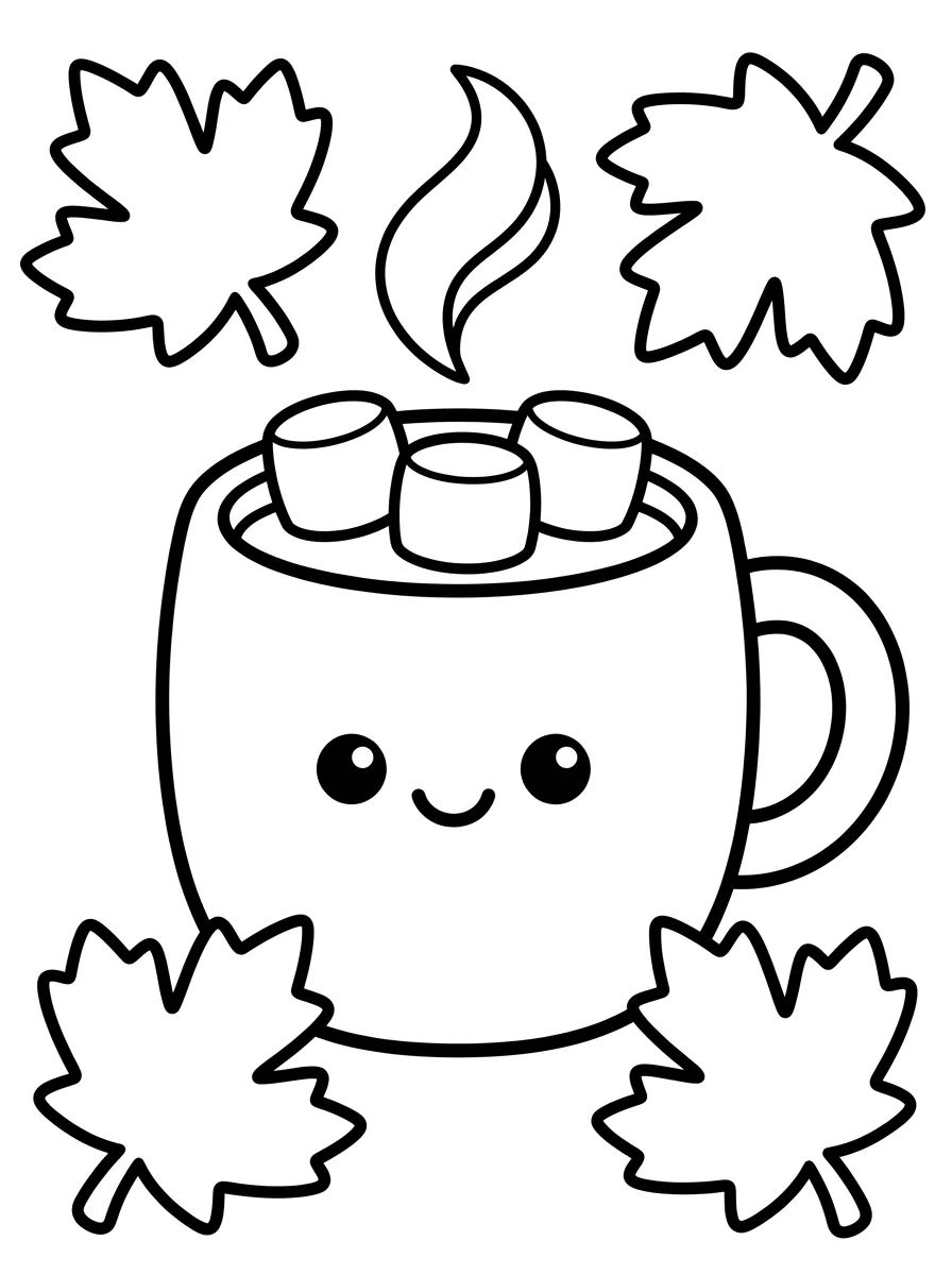 Cozy Hot Chocolate Mug para colorir Desenho de Cozy Hot Chocolate Mug para colorir e imprimir grátis