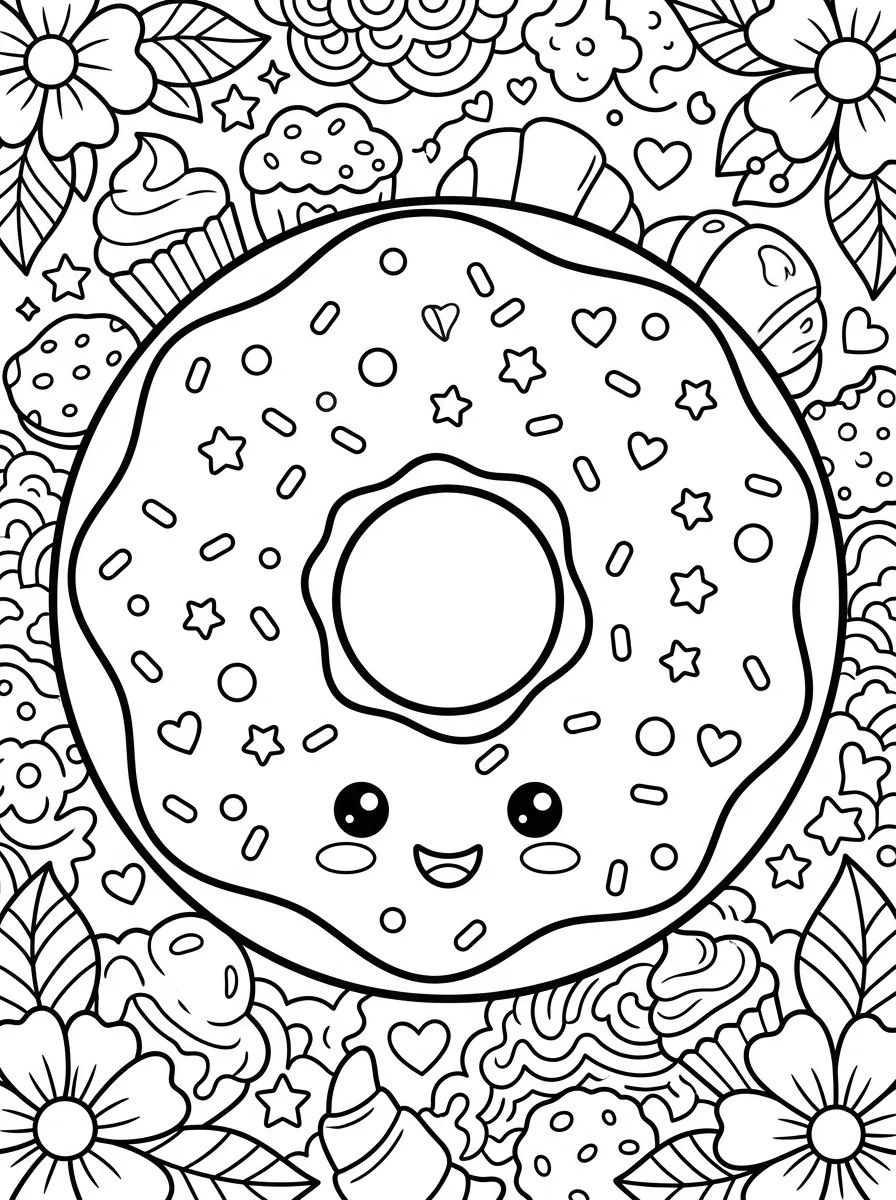 Donut de Padaria para colorir Desenho de Donut de Padaria para colorir e imprimir grátis