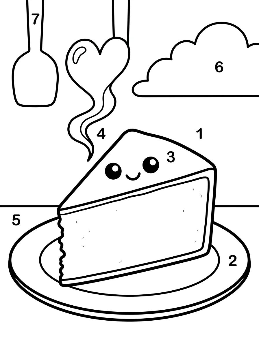 Fatia de Bolo de Fubá para colorir Desenho de Fatia de Bolo de Fubá para colorir e imprimir grátis