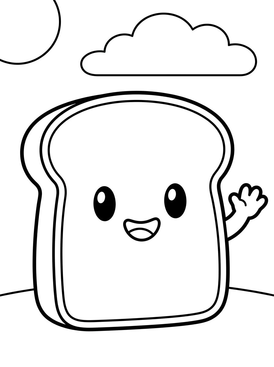 Fatia de Pão de Fôrma para colorir Desenho de Fatia de Pão de Fôrma para colorir e imprimir grátis