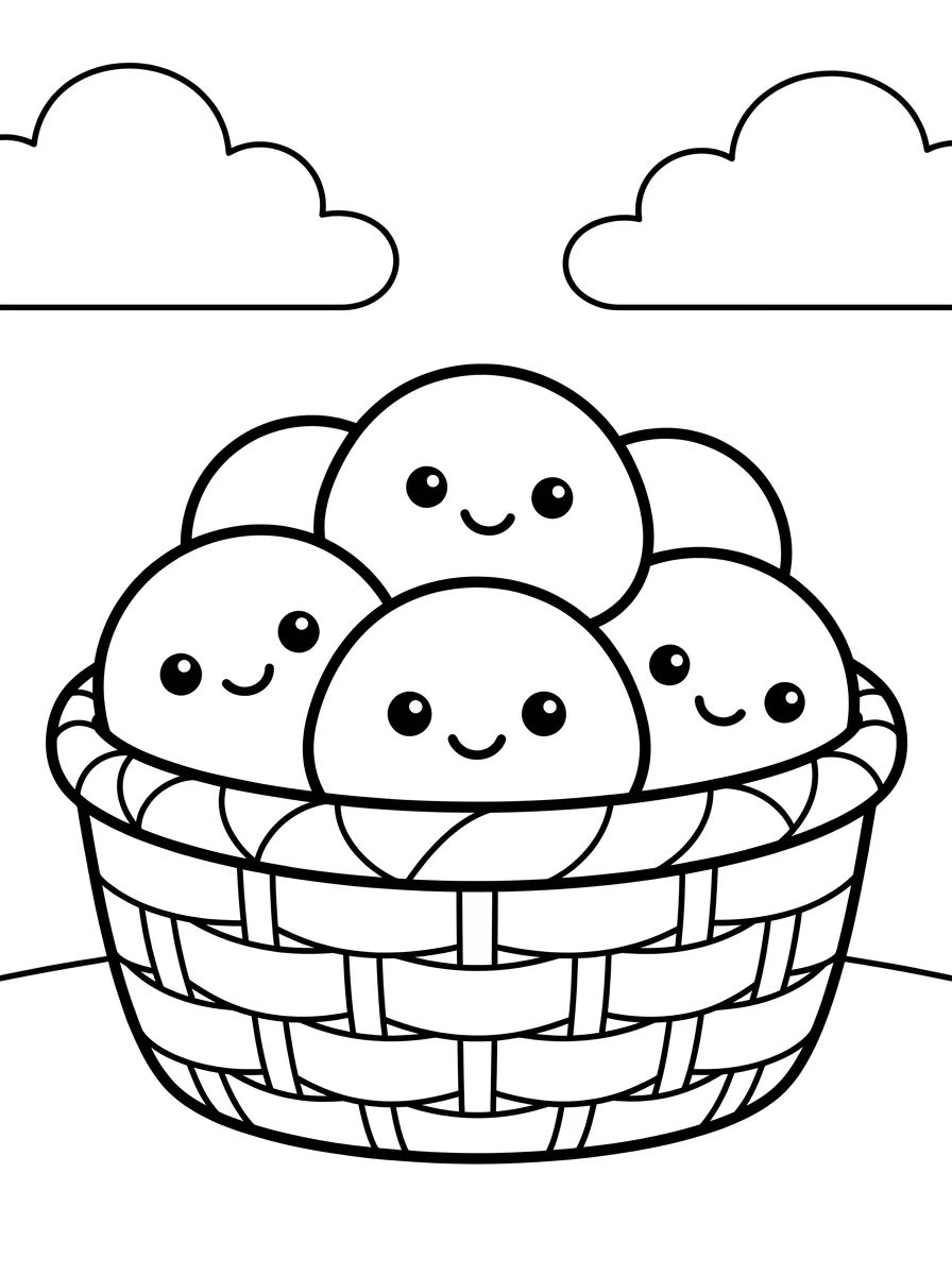 Pães de Queijo Fofos para colorir Desenho de Pães de Queijo Fofos para colorir e imprimir grátis