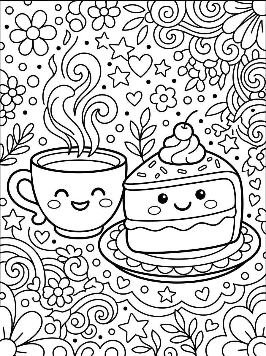 Pedaço de Bolo Sorridente para colorir Desenho de Pedaço de Bolo Sorridente para colorir e imprimir grátis