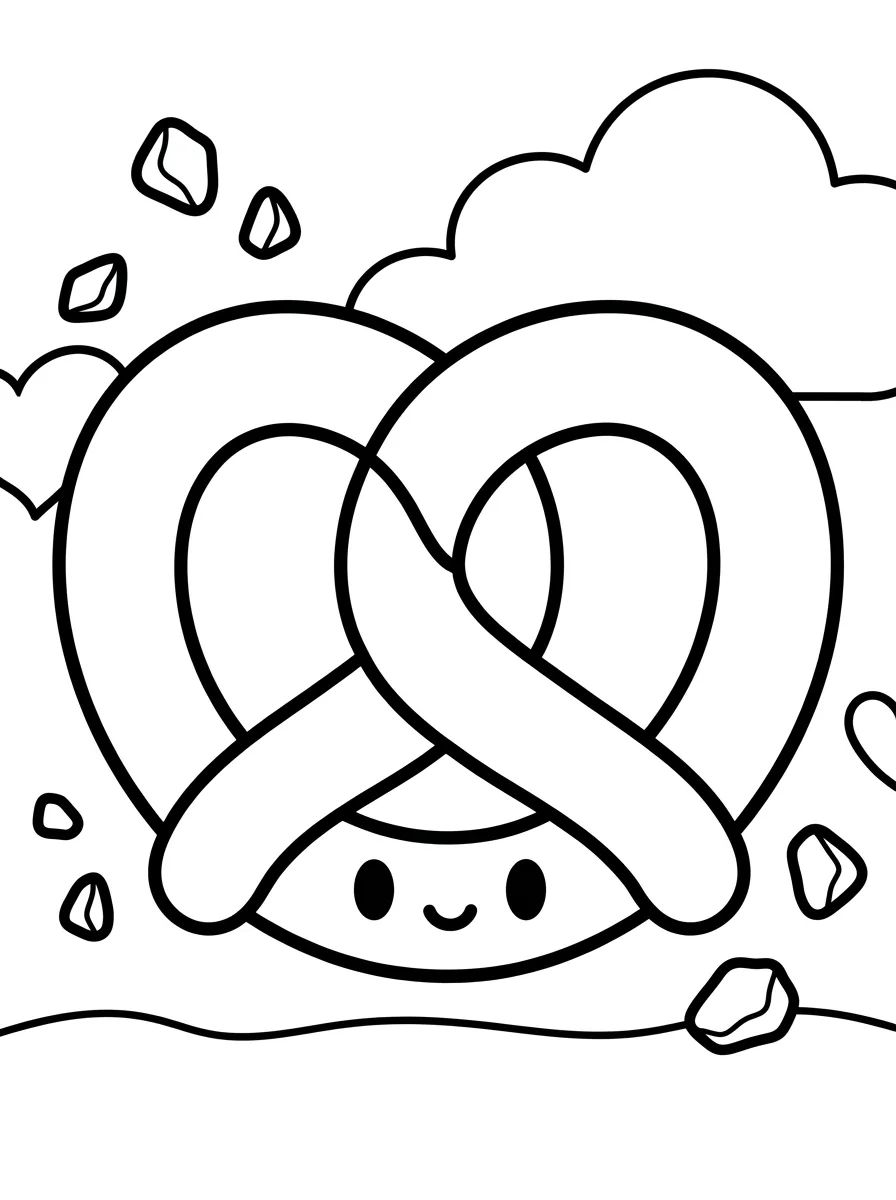 Pretzel Salgado para colorir Desenho de Pretzel Salgado para colorir e imprimir grátis