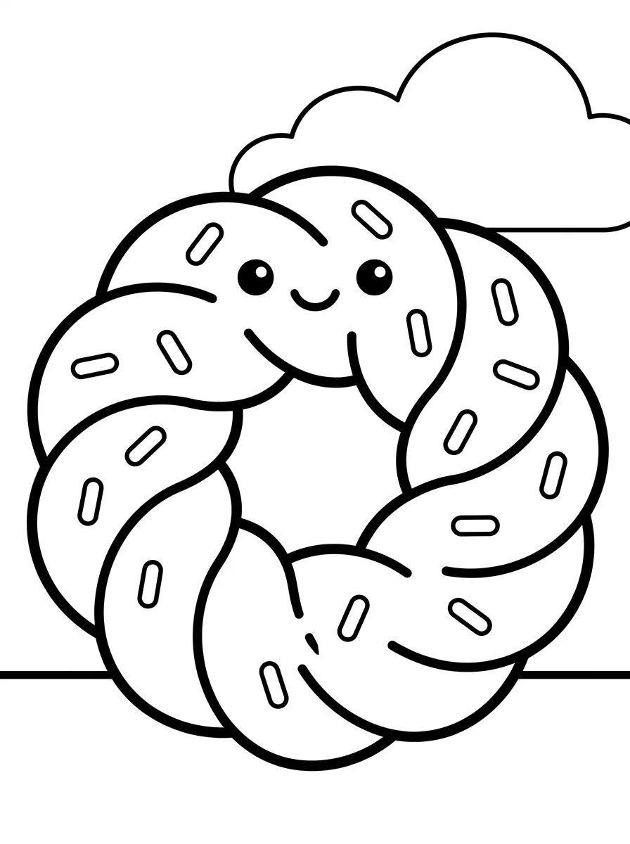 Rosca Doce Trançada para colorir Desenho de Rosca Doce Trançada para colorir e imprimir grátis