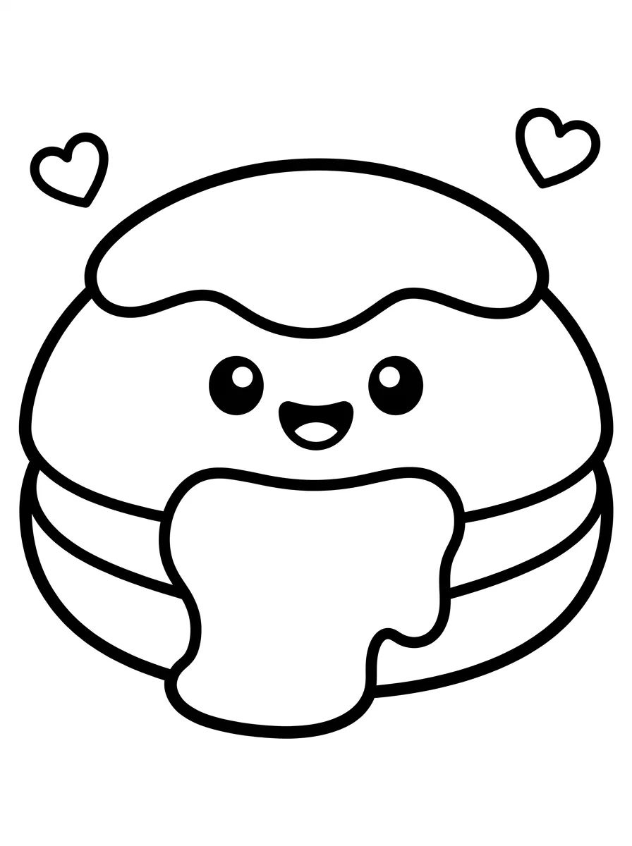 Cream Filled Donut Dream para colorir Desenho de Cream Filled Donut Dream para colorir e imprimir grátis