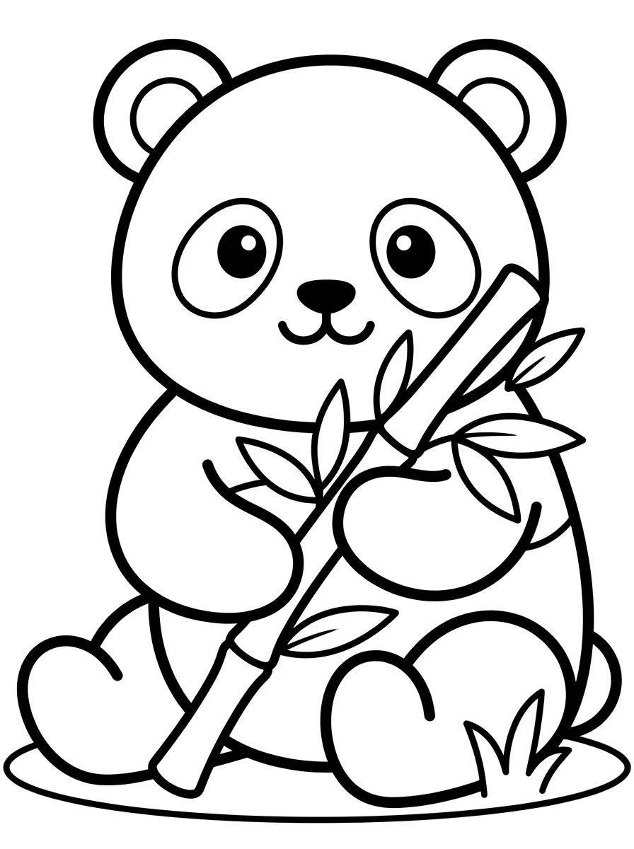 Coleção de desenhos para colorir: Pandas Fofos para Colorir