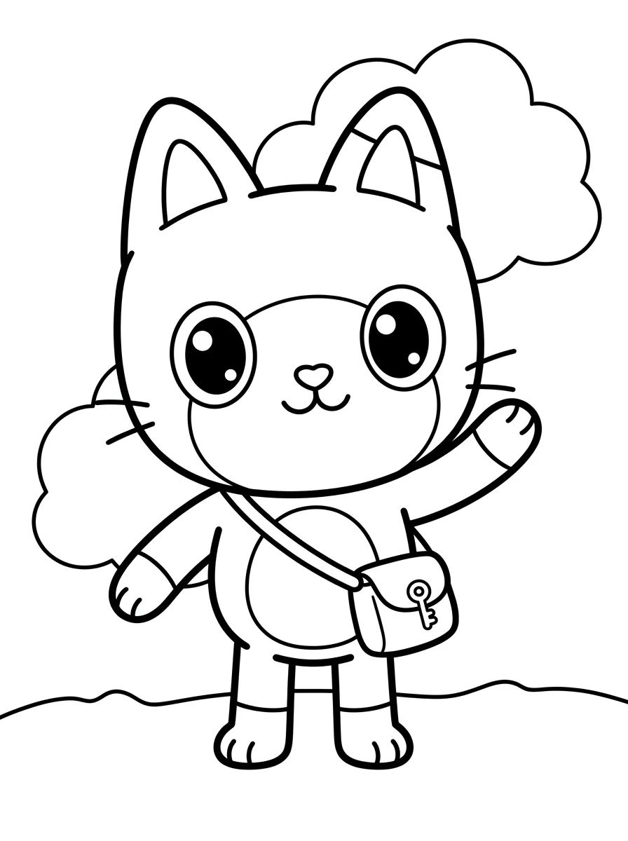 Pandy Gato com sua Bolsa Mágica para colorir Desenho de Pandy Gato com sua Bolsa Mágica para colorir e imprimir grátis