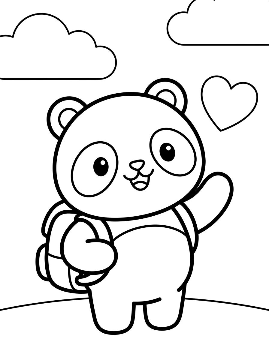 Pandy Gato de Mochila Escolar para colorir Desenho de Pandy Gato de Mochila Escolar para colorir e imprimir grátis