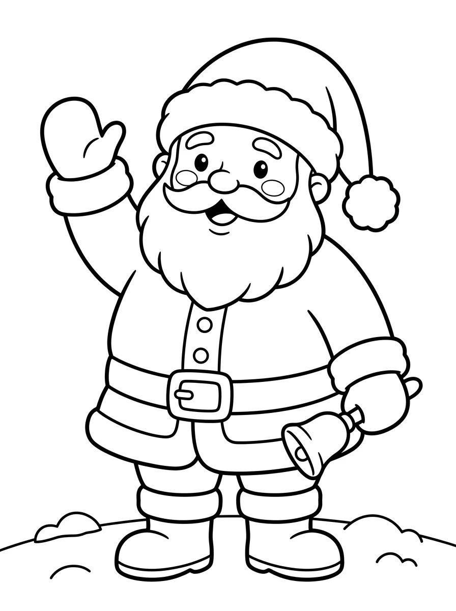 Papai Noel Acenando Feliz para colorir Desenho de Papai Noel Acenando Feliz para colorir e imprimir grátis