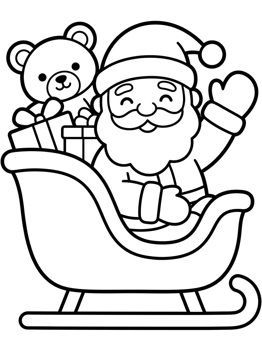 Papai Noel no Trenó Mágico para colorir Desenho de Papai Noel no Trenó Mágico para colorir e imprimir grátis