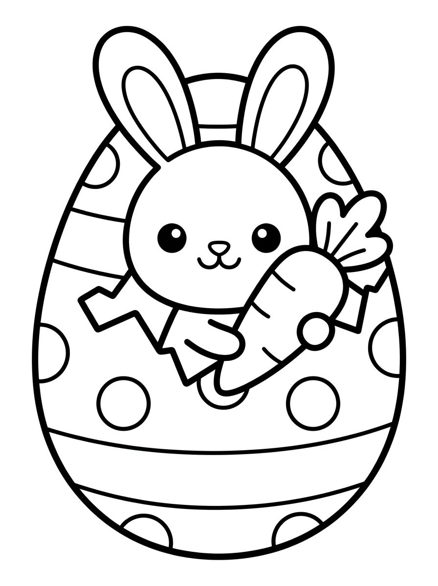 Cute Bunny Popping Out of an Easter Egg para colorir Desenho de Cute Bunny Popping Out of an Easter Egg para colorir e imprimir grátis