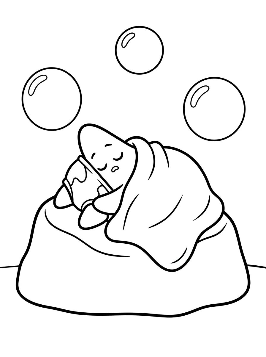 Patrick Estrela Bebê Dormindo para colorir Desenho de Patrick Estrela Bebê Dormindo para colorir e imprimir grátis