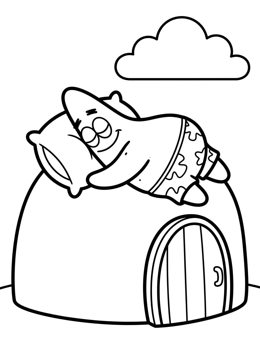 Patrick Estrela Dormindo na Pedra para colorir Desenho de Patrick Estrela Dormindo na Pedra para colorir e imprimir grátis