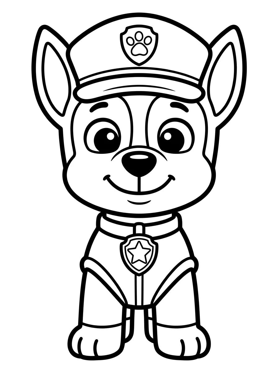 Chase da Patrulha Canina para colorir Desenho de Chase da Patrulha Canina para colorir e imprimir grátis