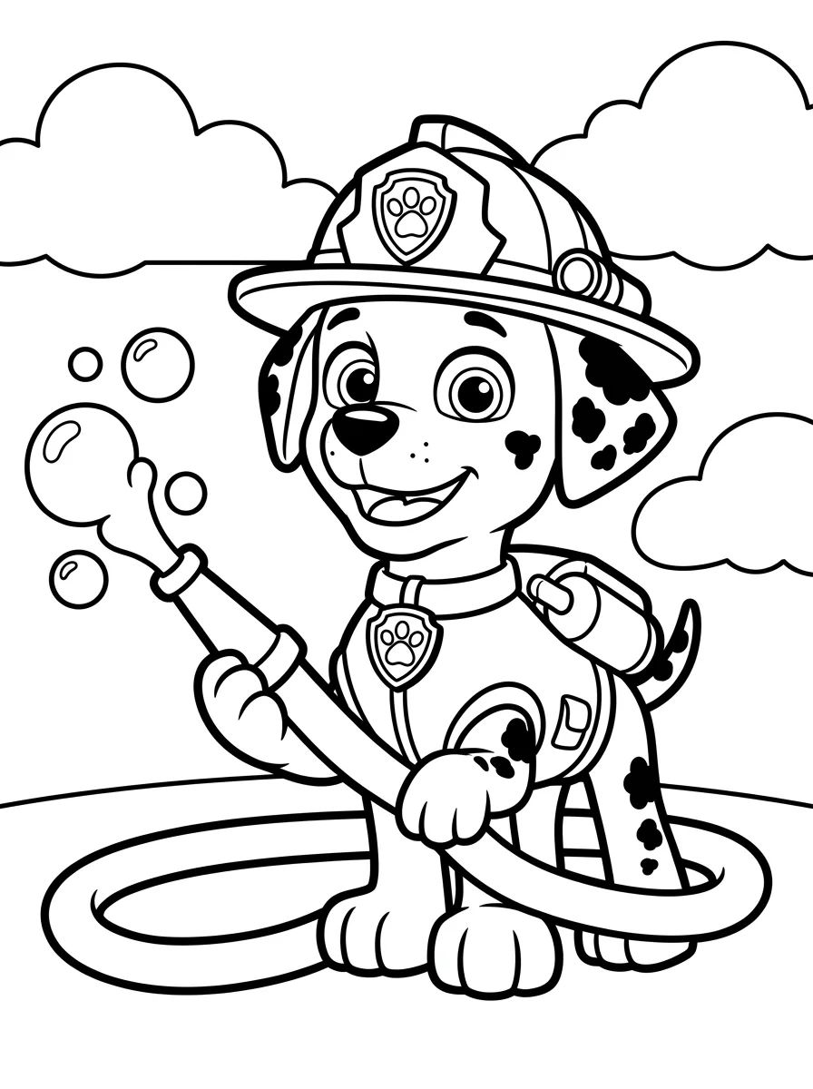 Marshall o Bombeiro Fofo para Colorir para colorir Desenho de Marshall o Bombeiro Fofo para Colorir para colorir e imprimir grátis
