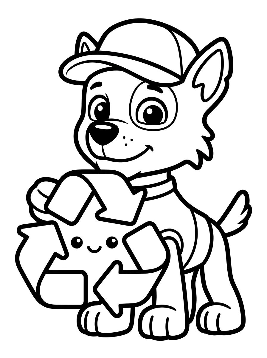 Rocky e o Símbolo de Reciclagem para colorir Desenho de Rocky e o Símbolo de Reciclagem para colorir e imprimir grátis