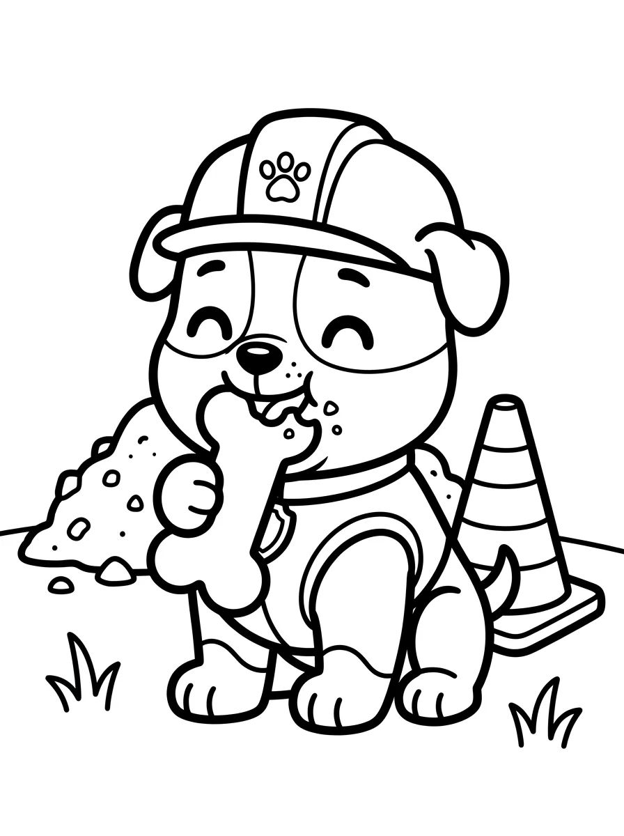 Rubble Construtor Feliz para colorir Desenho de Rubble Construtor Feliz para colorir e imprimir grátis