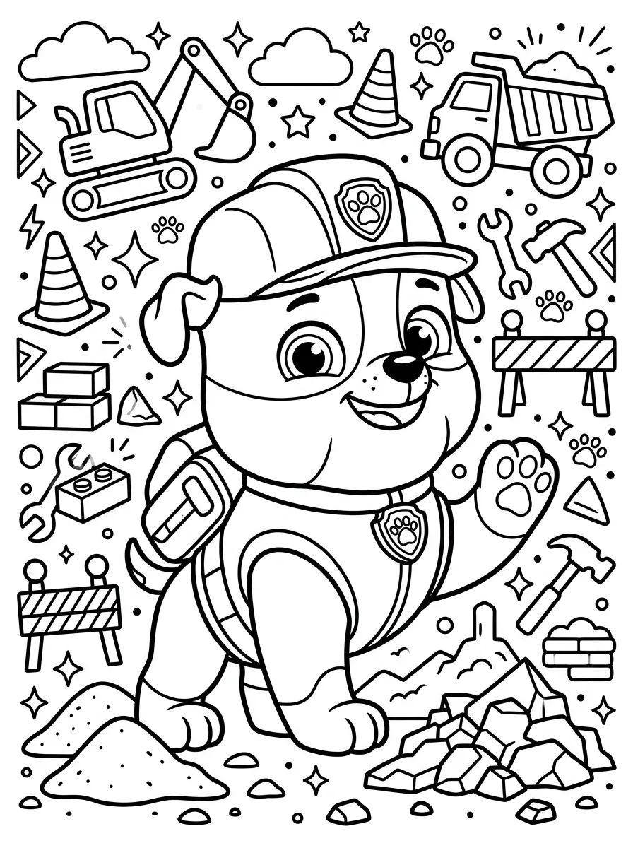 Kawaii Construction Rubble para colorir Desenho de Kawaii Construction Rubble para colorir e imprimir grátis
