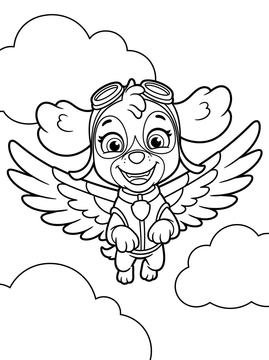 Skye Voando Alto para colorir Desenho de Skye Voando Alto para colorir e imprimir grátis