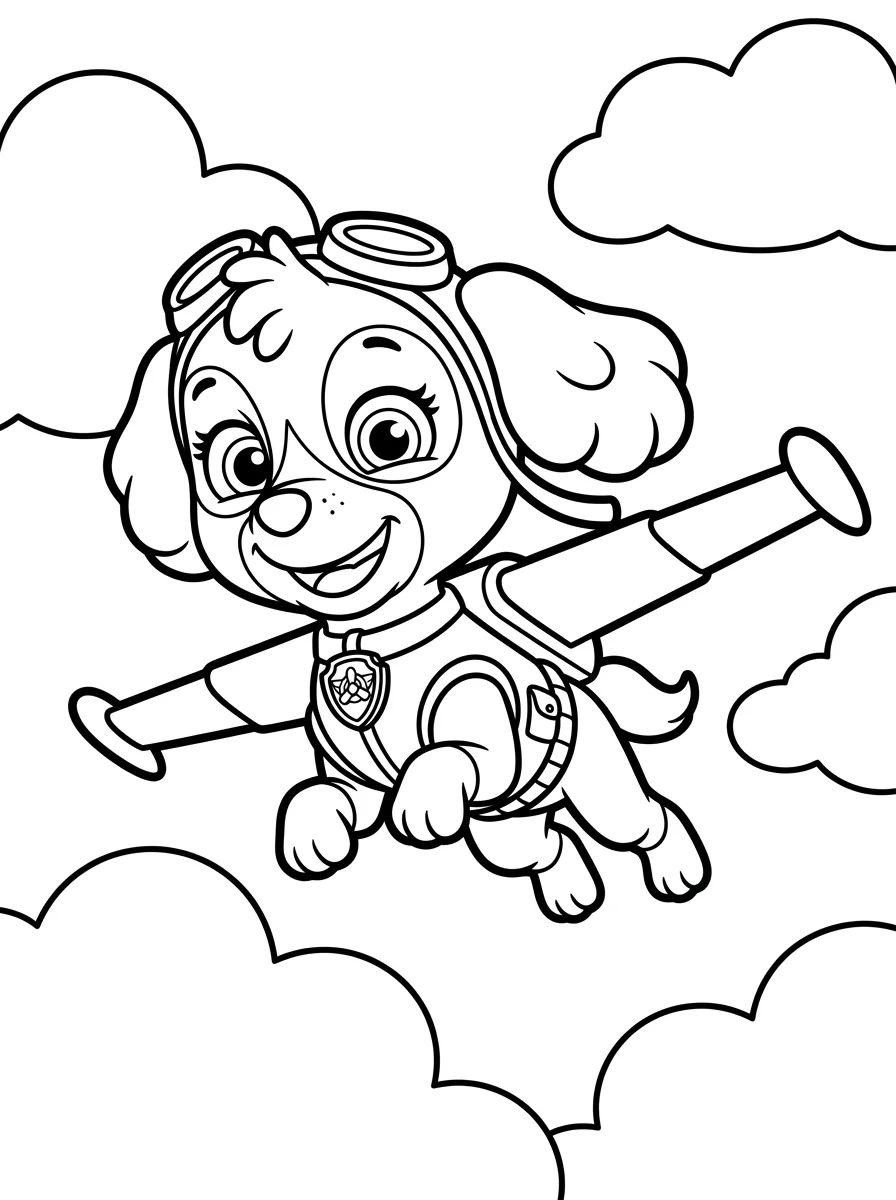 Skye Voando na Patrulha Canina para colorir Desenho de Skye Voando na Patrulha Canina para colorir e imprimir grátis