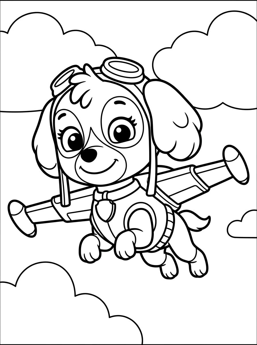 Skye Voando no Helicóptero para colorir Desenho de Skye Voando no Helicóptero para colorir e imprimir grátis
