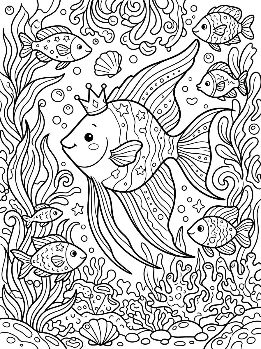 Peixe-Anjo Encantado para colorir Desenho de Peixe-Anjo Encantado para colorir e imprimir grátis