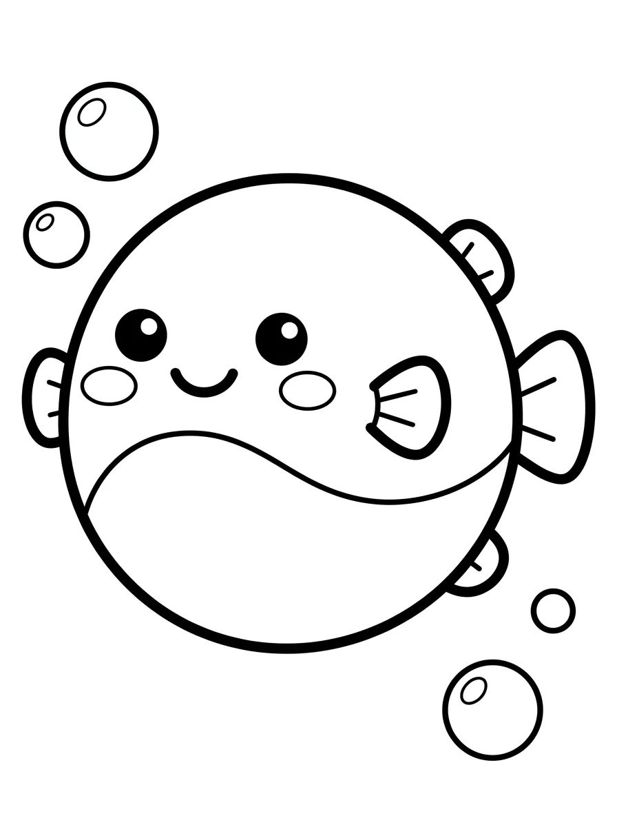 Peixe-Balão Engraçado para colorir Desenho de Peixe-Balão Engraçado para colorir e imprimir grátis