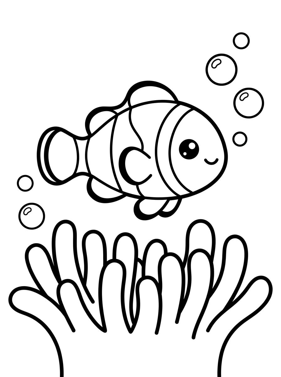 Coleção de desenhos para colorir: Peixes Fofos para Colorir