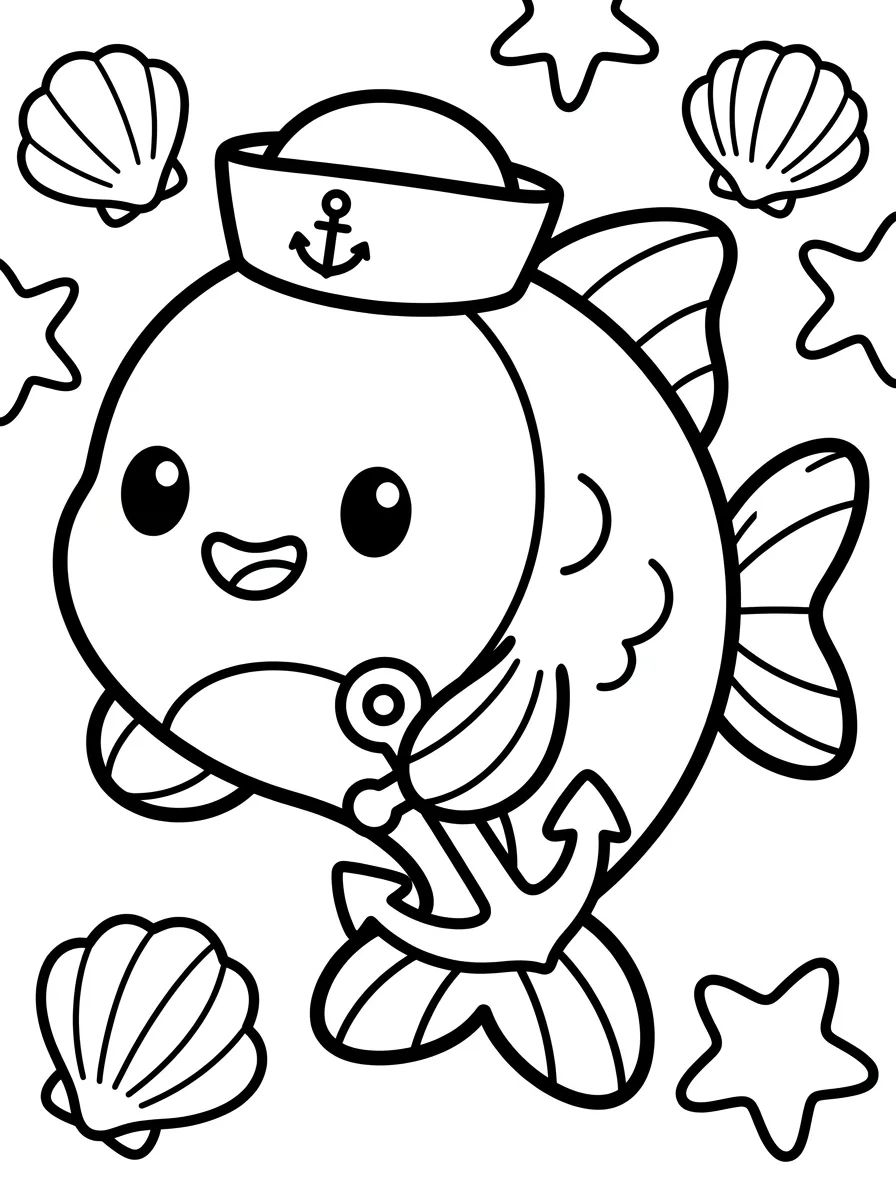 Pececito Marinero para Colorear para colorir Desenho de Pececito Marinero para Colorear para colorir e imprimir grátis