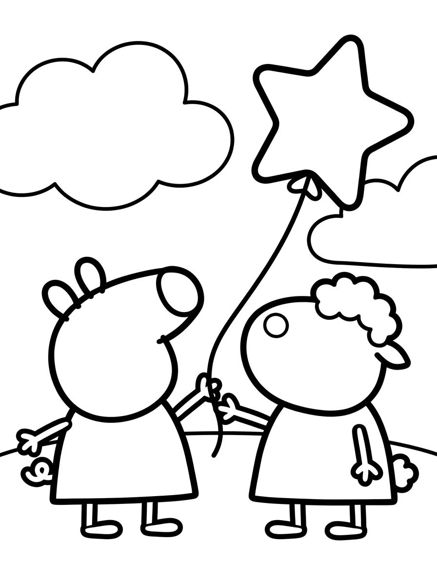 Peppa Pig e Suzy Ovelha para colorir Desenho de Peppa Pig e Suzy Ovelha para colorir e imprimir grátis