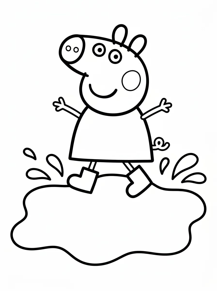Peppa Pig na Poça de Lama para colorir Desenho de Peppa Pig na Poça de Lama para colorir e imprimir grátis