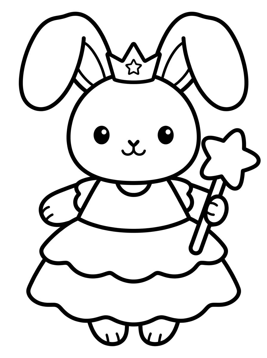 Coelhinha Princesa com Coroa para colorir Desenho de Coelhinha Princesa com Coroa para colorir e imprimir grátis